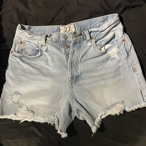 Like New Free People We the Free denim cutoff shorts light denim size 27